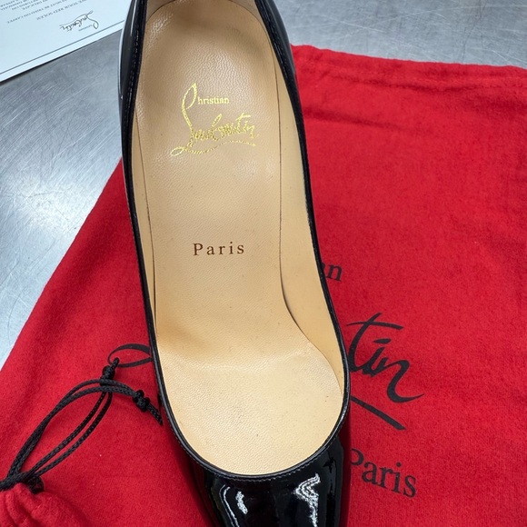 Christian Louboutin Shoes - Christian Louboutin Black Patent Leather Heels - used once